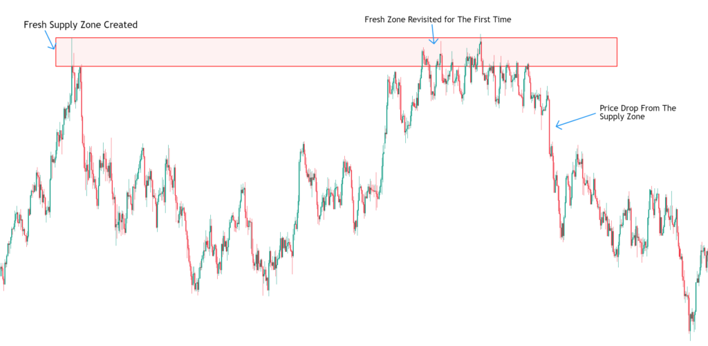 Forex Fresh Supply Zone Trade Example